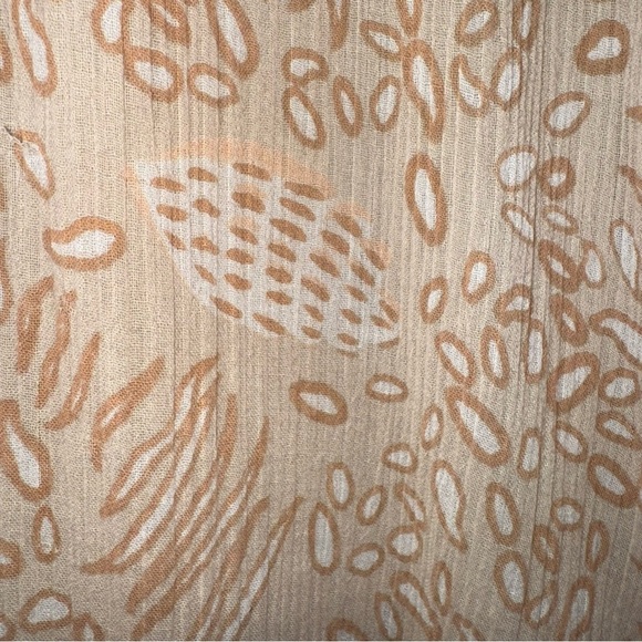 OLIVIA JAMES Delia Midi Dress in Summer Shells Sand | Tan Flutter Sleeve Medium - Picture 4 of 6